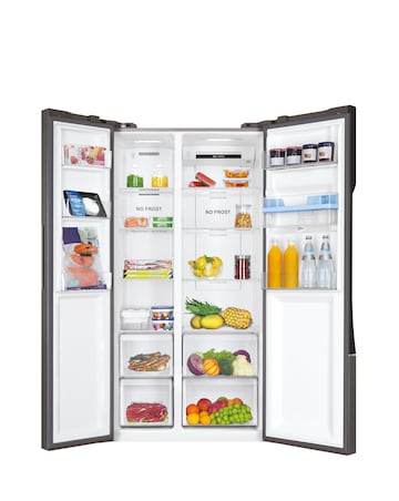 Haier Series 3 HSR3918EWPG American Fridge Freezer Non-Plumbed Silver + Install