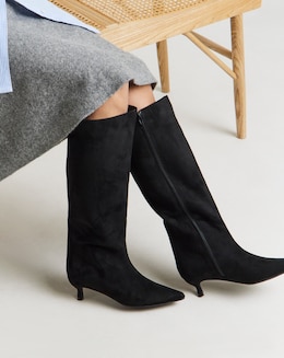 Simone Kitten Heel Straight Leg Boots - Extra Wide Fit (EEE) &amp; Super Curvy Calf