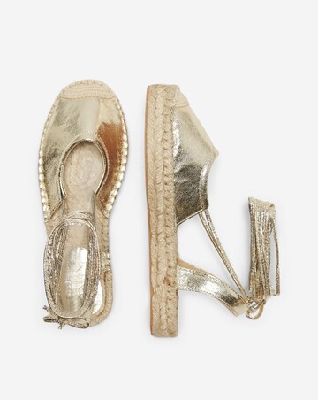 Only Emma Metallic Espadrille Standard Fit With Lace Up Ankle Tie