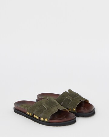 Hawthorne Suede Wood Effect Footbed Sandals - Extra Wide Fit (EEE)