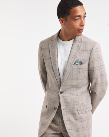 Stone Heritage Check Reg Fit Suit Jacket