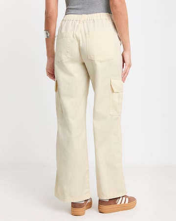 Simply Be Ecru Cargo Utility Wide Leg Trousers