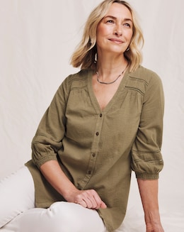 Julipa Textured Lace Trim Blouse
