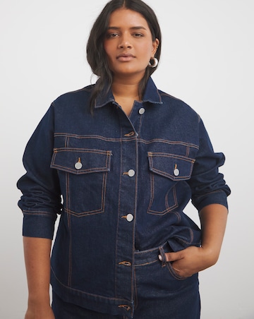Indigo Contrast Stitch Boxy Denim Jacket