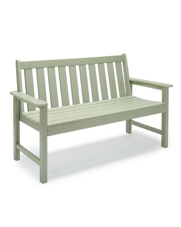 VonHaus Westport Green Wooden Garden Bench - 2 Seater