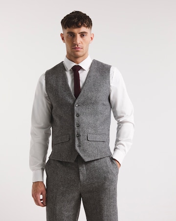 Charcoal Wool Blend Waistcoat