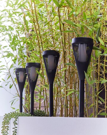 4 Urbane Flaming Stake Lights