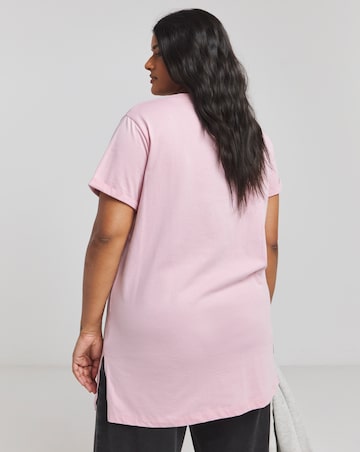 Blush & Black 2 Pack Longline V Neck T-Shirt