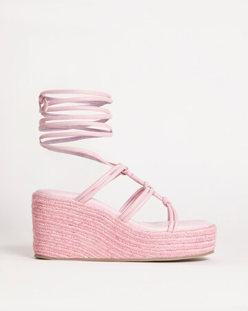 Neve Ankle Tie Wedge Espadrille Sandals - Extra Wide Fit (EEE)
