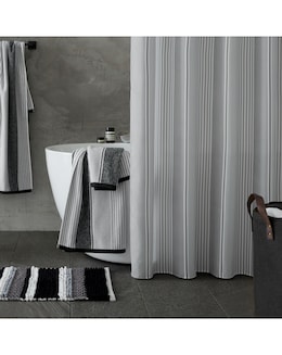 Catherine Lansfield Textured Stripe Shower Curtain