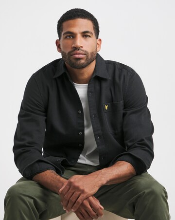 Lyle & Scott Black Worsted Twill Overshirt