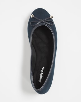 Selena Classic Flat Ballerina Shoes - Extra Wide Fit (EEE)