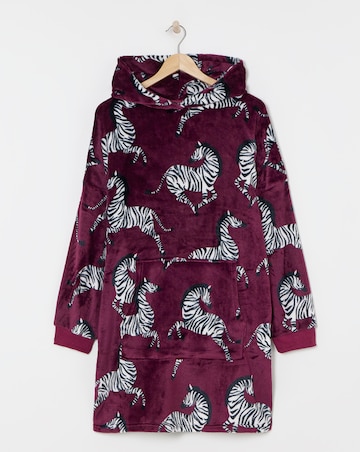 Zebra Print Hooded Lounge Dress