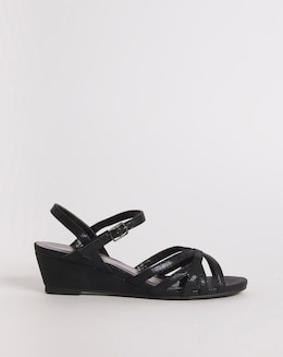 Peep Toe Wedge Occasion Sandal - Wide Fit (E)