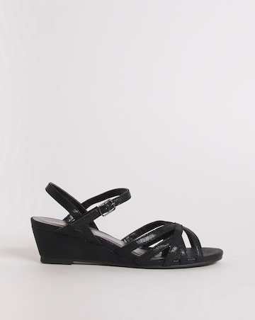 Peep Toe Wedge Occasion Sandal - Wide Fit (E)