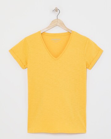 Ochre Slub V Neck Tee