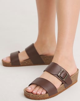 Lima Leather Buckle Footbed Mule - Extra Wide Fit (EEE)