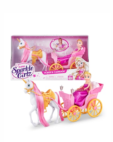 Sparkle Girlz 10.5-inch Princess Doll with Unicorn & Carriage