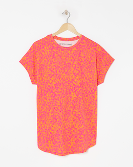 Longline Short Sleeve Curved Hem Top