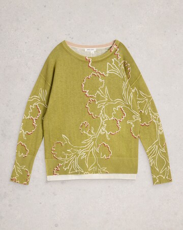 White Stuff Olive Print Jumper