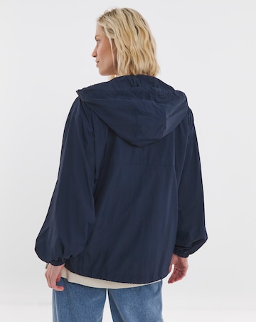 Navy Short Tech Parka Raincoat