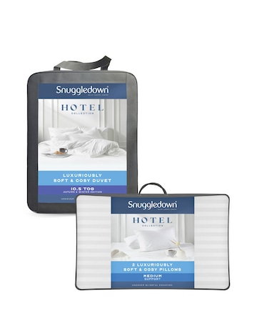 Snuggledown Luxuriously Soft & Cosy Bundle - 10.5 Tog Duvet + 2 Medium Pillows