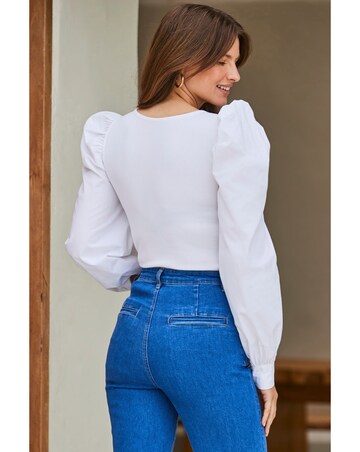 Sosandar Chiffon Sleeve Blouson Top