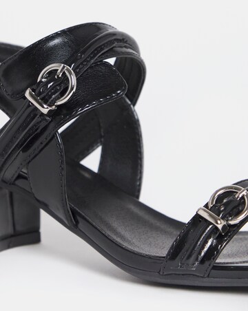 Jordin Two Strap Buckle Detail Heeled Sandals - Wide Fit (E)