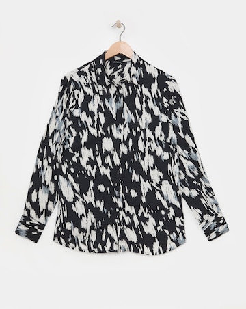 Womens Dipped Back Shirt - Blue Geo