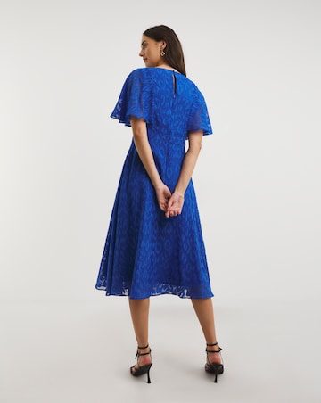 Joanna Hope Cobalt Animal Burnout Midi Dress
