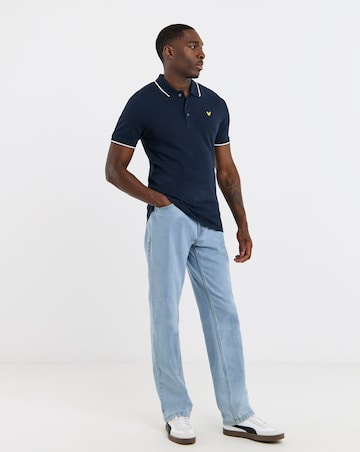 Lyle & Scott Short Sleeve Tipped Polo - Navy