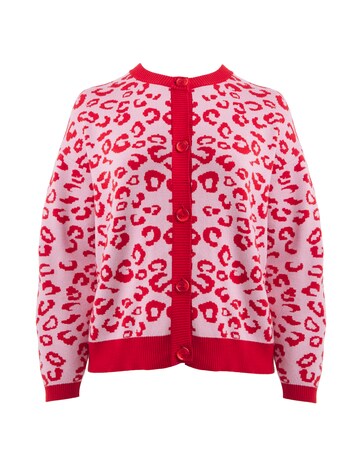 Simply Be Crew Neck Leopard Print Cardigan