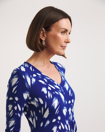 Asymmetric Jersey Swing Dress With Long Sleeves
