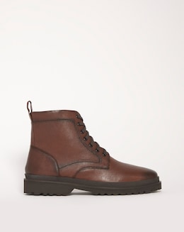 Milled Leather Lace Up Boot Wide Fit