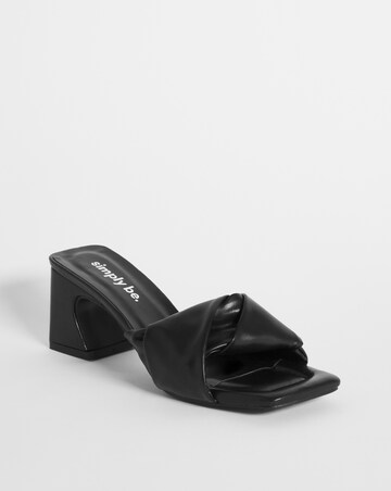 Dakota Volume Block Heeled Mule Sandals - Extra Wide Fit (EEE)