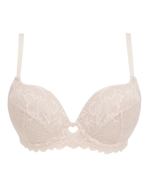 Figleaves Isla Lace Underwired Sweetheart T Shirt Bra B-H - Blush