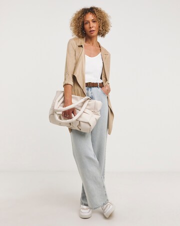 Camel Suedette Waterfall Jacket