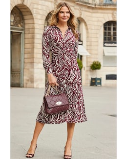 Sosandar Ikat Twist Front Dress
