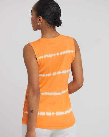 Simply Be Orange Tie Dye Curved Hem Tank