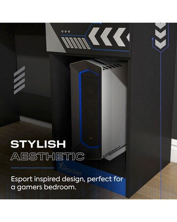 Octane Gaming Desk with Drawer Blue