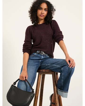 Fatface Jasmine Sparkle Slash Neck Jumper