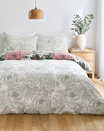 Florence Floral Cotton Blend Reversible Duvet Cover Set