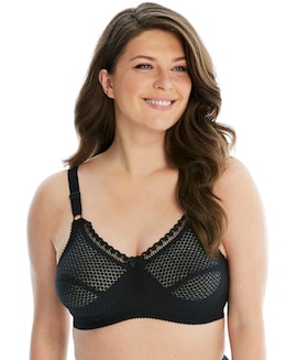 Miss Mary of Sweden Cotton Dots Non Wired Bra Black