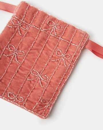 Accessorize Bow Velvet Drawstring Bag