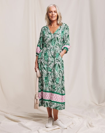 Julipa Border Print Tiered Dress