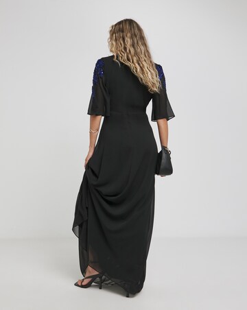 Hope & Ivy Tabby Embellished Black Maxi Dress
