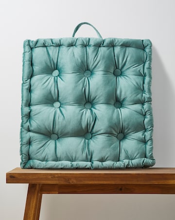 Velvet Padded Seat Cushion - Eucalyptus