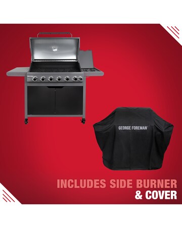 George Foreman 6+1 Burner Gas BBQ with Side Burner