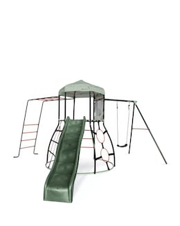 Plum Metal Climbing Dome with Slide, Monkey Bars &amp; Swing Arm