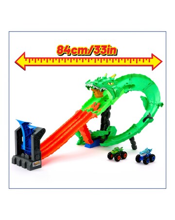 Hot Wheels Monster Trucks Sharks vs Dinos Dragon Destruction